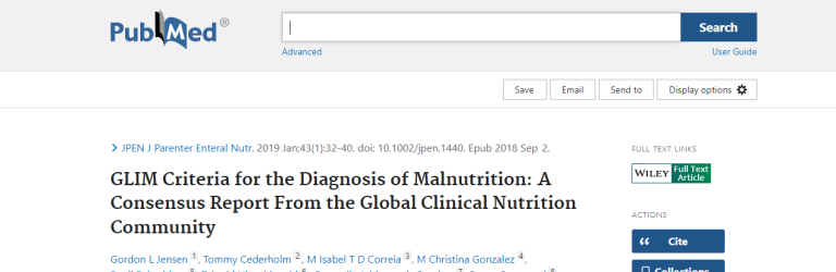 GLIM Consensus Paper on Diagnosing Malnutrition