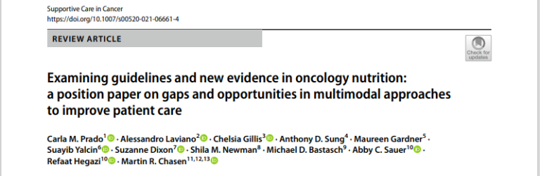 Examining guidelines and new evidence in oncology nutrition 